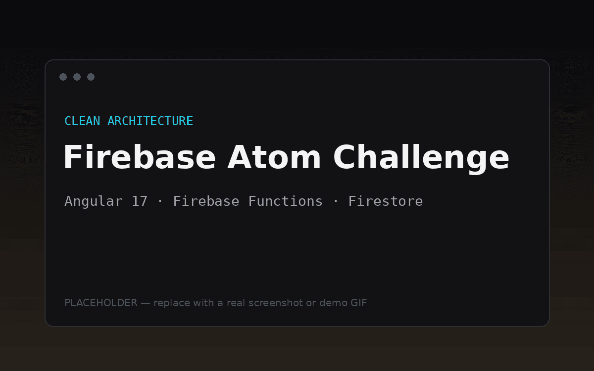 Screenshot of the Firebase Atom Challenge task manager application